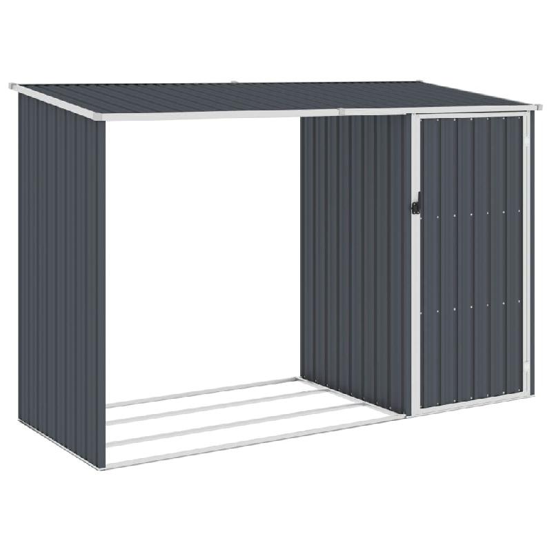 VidaXL Abri à bois de jardin Anthracite 245x98x159 cm Acier galvanisé Modèle Atlas Advance - acier 46295_0