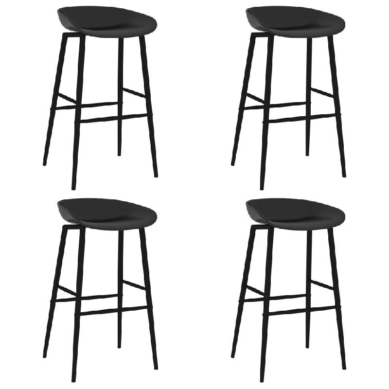 VidaXL Chaises De Bar Lot De 4 Noir - noir 248167_0