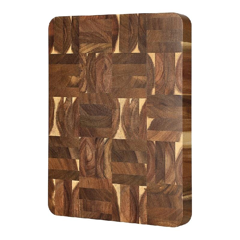 XinZuo - Planche à découper en bois d’acacia 41x31x4,2 cm avec pieds antidérapants et poignées - multicolore Bois manufacturé XHCB-XSMLP-07_0