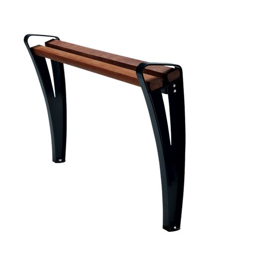 01143600 - Assis-debouts publics Velopa - Bois dur FSC non traité - Pieds en acier coloré au zinc - RAL 7021 Gris noir_0