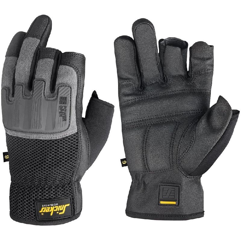SNICKERS 95860448011 - Gants de protection Power Open taille 11 noir/gris - ergonomiques et souples_0