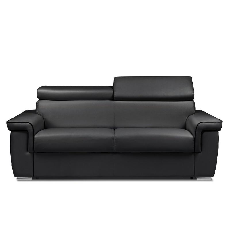Canapé convertible express Marais 140 cm - Matelas 16 cm - Revêtement noir - Fabrication artisanale italienne_0