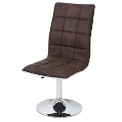 Décoshop26 - Lot de 2 chaises de salle à manger cuisine hauteur variable design élégant tissu brun foncé 04_0000342 - 3000252798981_0