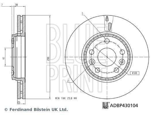 Disque de frein ventilé Blue Print ADBP430104 - Avant - Boîte de 1 disque_0