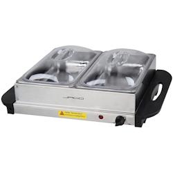 Helloshop26 - Chauffe plats électrique 2 x 2,5 litres en acier inoxydable maintien de la température couvercles transparents chauffe 01_0000440 - 30_0