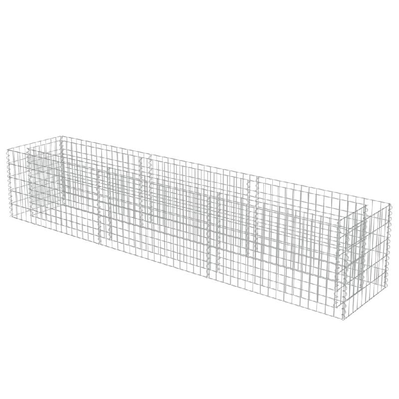 Jardinière surélevée en acier galvanisé - Lit à gabion pour plantes et fleurs - 270 x 50 x 50 cm - Réf. 02_0001291_0