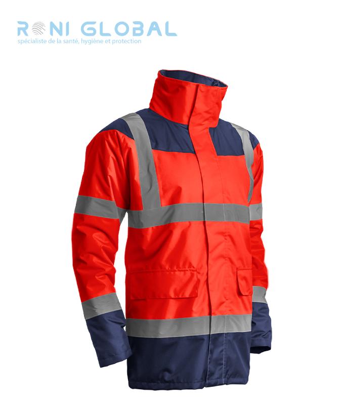 Parka de travail haute visibilité anti-pluie et anti-froid thermique - Polyester enduit polyuréthane Class 3 - KETA COVERGUARD_0
