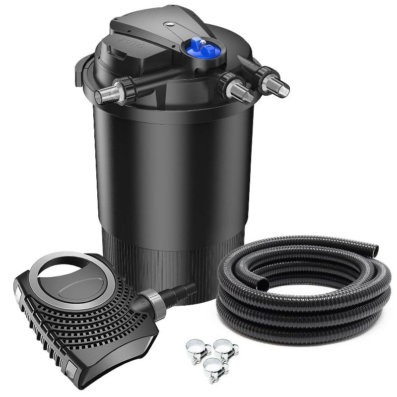 Kit de filtration set 30000 litres 18 watts uvc pompe 8000 l/h tuyau 10 m 16_0001909