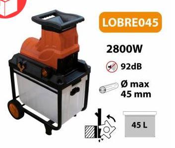 Leman - Broyeur électrique de végétaux - LOBRE045 - Diamètre maximum 45 mm - 2800 W_0