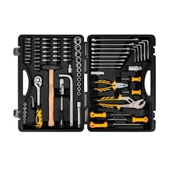 Malette à outils 84 pièces Chrome vanadium Boite à outils Finition chromée satinée VITO - noir 3701107727254_0