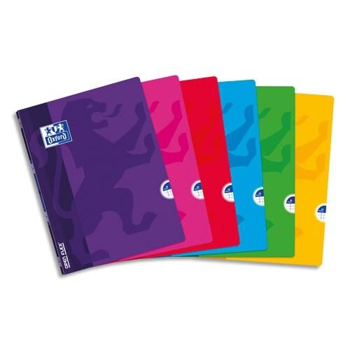 Oxford Lot de 40 Cahier Openflex piqué 24x32, 48p./24 feuilles 90g/m², quadrillé 5x5 + marge, coloris assortis - 3020120124445_0