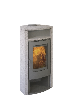 Poêle à bois Ambel - puissance de 4 à 8 kW - finition granit, laqué gris ou anthracite_0