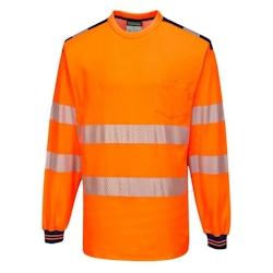 Portwest - T-Shirt PW3 manches longues HV - T185 Orange / Bleu Marine Taille 5XL - XXXXXL 5036108303724_0
