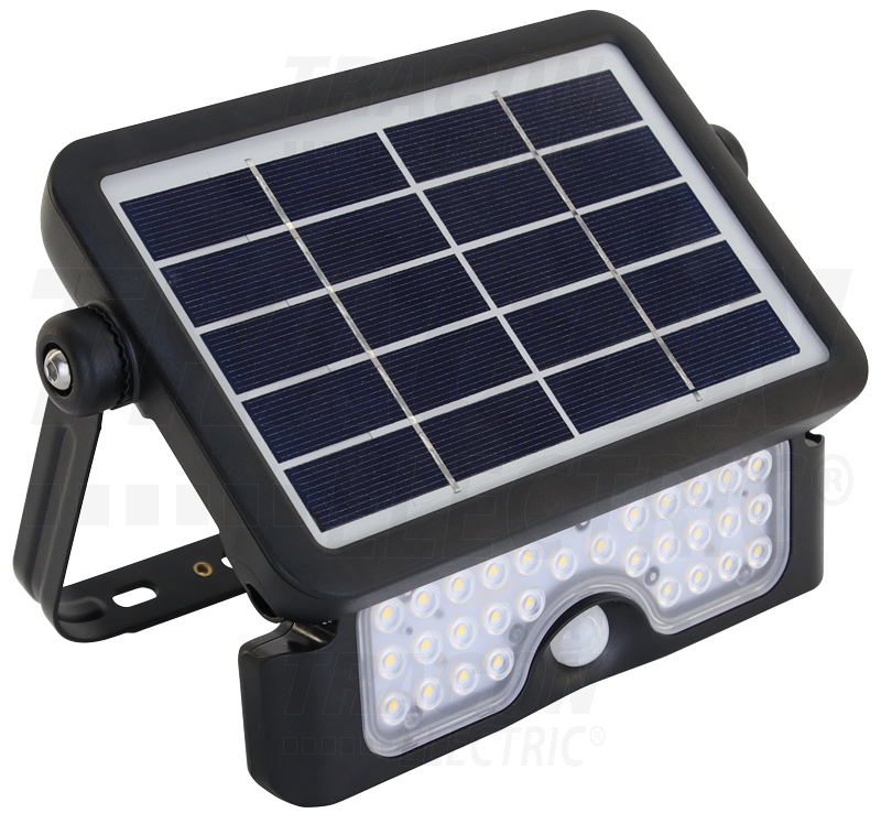 Projecteur solaire LED - détecteur de mouvement 5W, 4000K, 500lm, IP65 - 3,7V 2×1500mAh_0