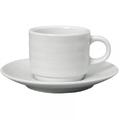 TASSES À CAFÉ AVEC SOUCOUPES BLANCHES INTENZZO 110 ML - LOT DE 4