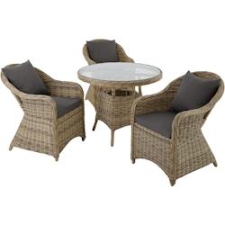 Tectake Salon de jardin ZURICH 3 places - marron naturel - 403947 - marron aluminium 403947_0