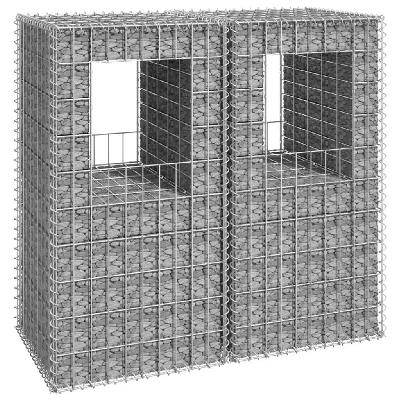 Vidaxl poteaux à panier de gabion 2 pcs 50x50x100 cm fer 151269_0