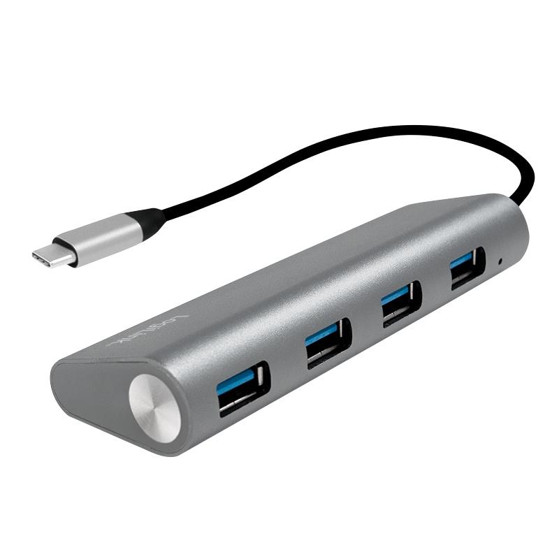 LogiLink UA0309 - Hub USB 3.0 (3.1 Gen 1) Type-C - 5000 Mbit/s - 4 ports Type-A - Gris_0