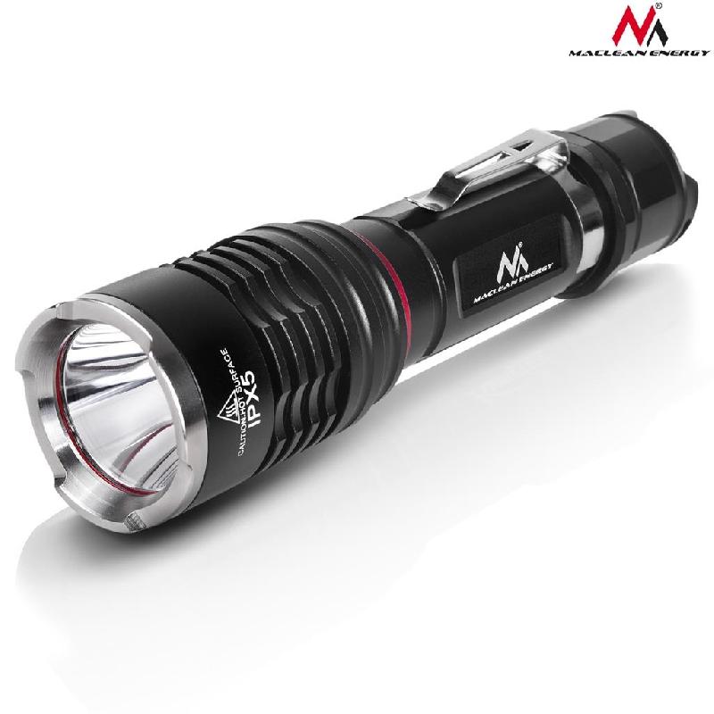 MACLEAN MCE220 - Lampe torche à LED Cree avec support vélo, 3 modes, USB rechargeable, IPX5_0