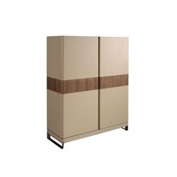 AC ANGEL CERDA Angel Cerdá Buffet haut en cuir, noyer et acier poli 3276C 120 x 50 x 150 - marron Bois manufacturé 8435631040248_0