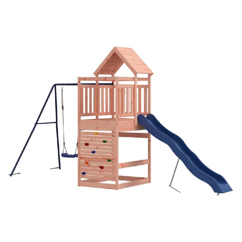 AIRE DE JEUX D\'EXTÉRIEUR BALANÇOIRES TOBOGGAN PORTIQUES ROBUSTE JEUX JARDIN 454 X 199 X 249 CM BOIS MASSIF DE DOUGLAS 02_0004931_0