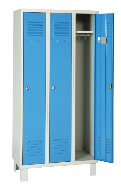 Armoire vestiaire en tôle d'acier robuste - Modèles 1 à 4 colonnes - Portes bleues RAL 5012_0
