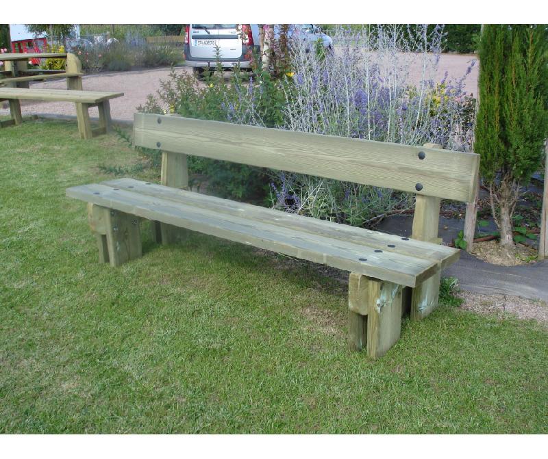 Banc public en bois - Fabriqué en France - Dimensions : 2000x670x770 mm - 70 kg_0