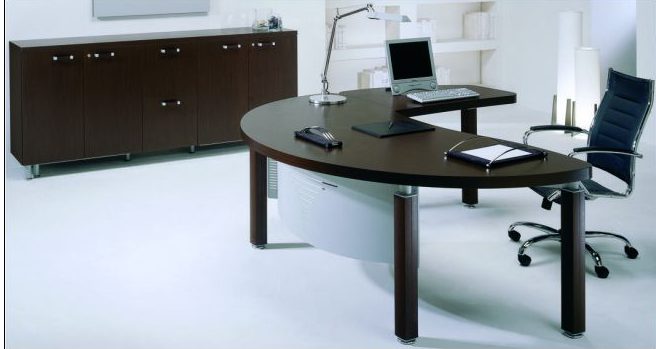 Bureau direction en bois de forme courbe - Gleader_0