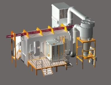 Cabine de poudrage à changement de teintes, compact et polyvalent idéal pour un nettoyage aisé et rapide_0