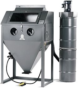 Cabine de sablage manuel à dépression HM-36.1 - entièrement équipée avec filtration et commande au pied_0