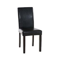 CLP Chaise de salle à manger Ina similicuir avec pieds en Bois Noir /Marron foncé - noir polyester 18506501_0