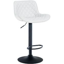 CLP Tabouret de bar Minosa réglable et pivotant Blanc /Similicuir - blanc polyester 321056_0