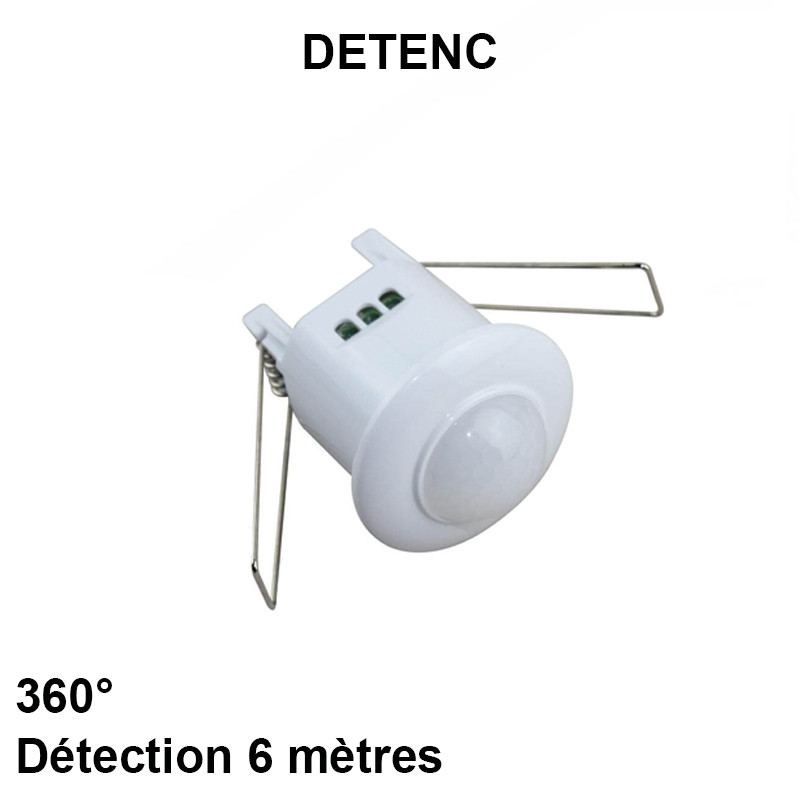 Détecteur de mouvement encastrable - AC220-240V - Réf DETENC - Plage 360º - Distance 6m - Minuteur intégré_0