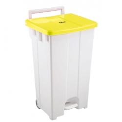 GILAC Collecteur à pédale 2 roues + couvercle - 100 L - Jaune G614425 - jaune 3573678648579_0