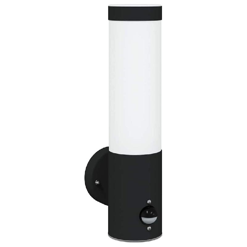 Helloshop26 - Applique murale moderne extérieure design minimaliste 12 x 7 x 29 cm en acier inoxydable noir 02_0056487 - noir inox 3000239548660_0