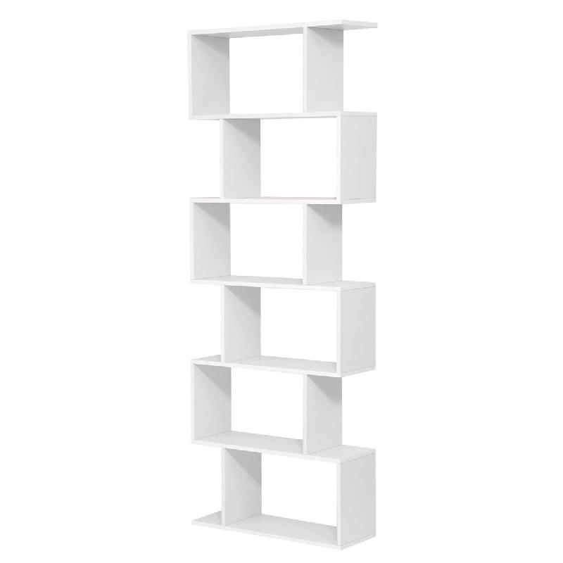 Helloshop26 - Bibliothèque contemporain étagère à 6 niveaux meuble de rangement cloison séparateur pour salon chambre bureau blanc 12_0004218 - 3_0
