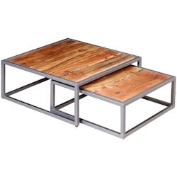 Helloshop26 - Ensemble de table basse 2 pièces bois d'acacia massif marron 02_0042100 - 3000213657609_0