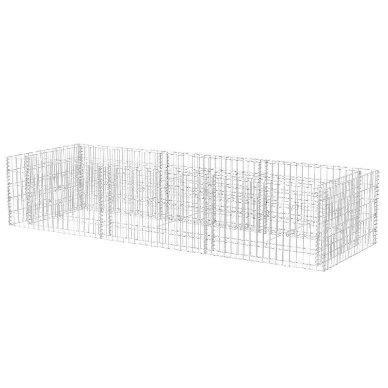 JARDINIÈRE LIT SURÉLEVÉ PLANTES FLEURS JARDIN À GABION ACIER 270 X 90 X 50 CM 02_0001276_0