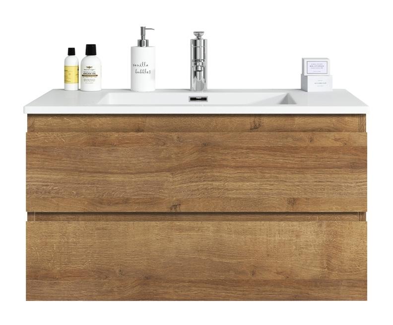 MEUBLE DE SALLE DE BAIN ANGELA 90 CM - CHENE ? MEUBLE DE LAVABO - CHENE
