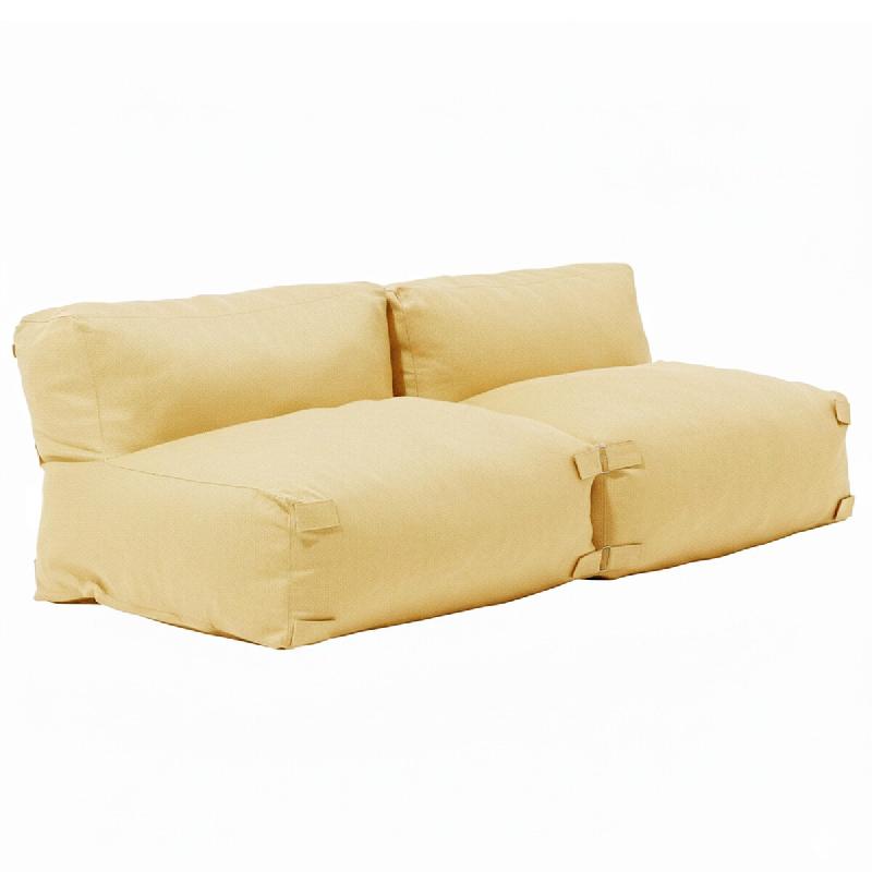 Oviala Business Salon de jardin modulable 2 places jaune clair - jaune polyester 115041_0