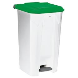 UTILO - Poubelle de tri à pédale 100L blanc/vert - 54082 - ROSSIGNOL - vert plastique 54082_0