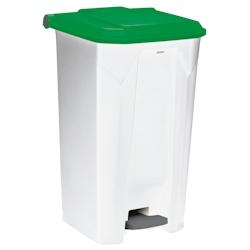 Rossignol - Poubelle de tri à pédale 100L UTILO - blanc/vert - vert plastique 54082_0