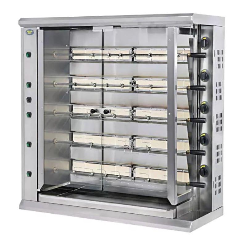 Rôtissoire à broches gaz - Roller Grill - 20 à 30 poulets - 5 broches et brûleurs céramique infrarouge_0