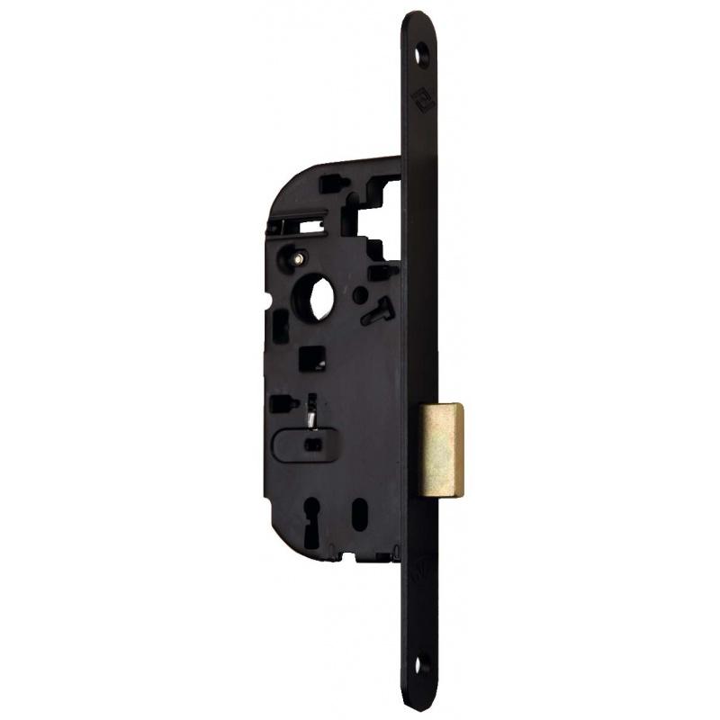 Serrure à larder D452 Bec de cane Axe 50mm bout rond inox sans gâche