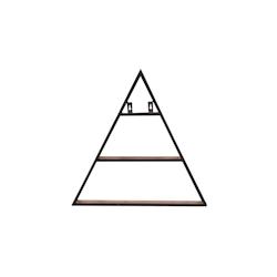 SIT Möbel Étagère murale triangulaire |3 tablettes |Bois de manguier naturel|Métal recyclé noir antique|L50xP13xH50cm - multicolore multi-matéri_0