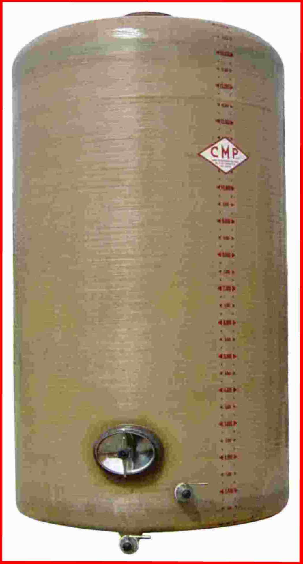 Cuve de vinification et stockage en fibre de verre - Type C.V.F.P. - Trappe inox centrale, soupape double effet, brides PN6_0
