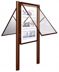 Vitrine extérieure 2000 - 5 coloris - Porte battante - Cadre aluminium 75 mm - Options LED et signalétique_0