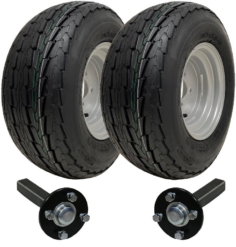 20.5x8.00-10 Trailer Kit High Speed Road Legal Wheels + Hub  Stub Axle 750kgs_0