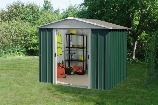 Abri de jardin en métal vert 5,25m² - Kit d'ancrage inclus - YARDMASTER - Référence 87GEYZ_1