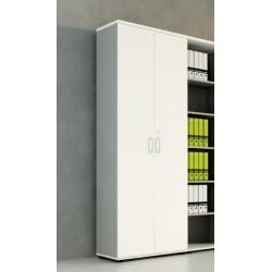 Armoire haute avec portes battantes équipée d'étagères - nombreux coloris - MDD_0